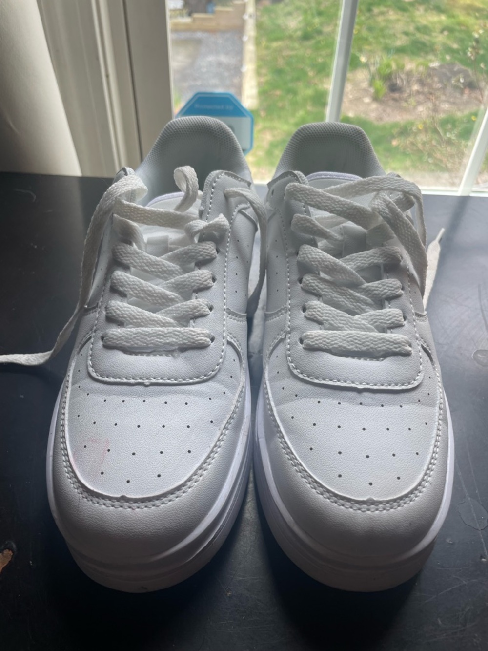 Kids White Lace-Up Dance Sneakers